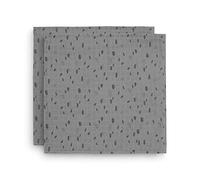 Jollein 535-852-65347 Muslin Cloths Spots Grey Pack of 2 115 x 115 cm