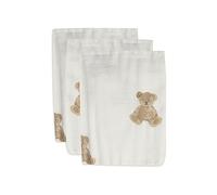 Jollein 536-848-66095 Face Cloths / Wash Mitts Set of 3 Teddy Bear White (15 x 20 cm)