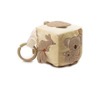 Jollein Activity Cube - Kangaroots - Baby Activity Cube with Mirror, Crinkle & Grasping Elements - Baby Toy - Stimulates Senses & Motor Skills - 10x10cm