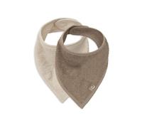Jollein Baby Bandana - Pack of 2-100% Cotton - Baby Bib - with Press Studs - Washable - Triangle Scarf - Sand/Milky Coffee