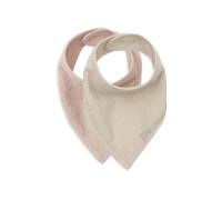 Jollein Baby Bandana - Pack of 2-100% Cotton - Baby Bib - with Press Studs - Washable - Triangle Scarf - Silk Rose/Sand