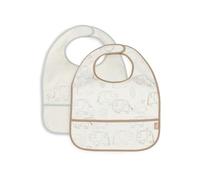 Jollein Lätzchen Baby - Elephant Tales - 2er Pack - Lätzchen Wasserdicht - Mit Klettverschluss - Babylatz - Sabberlätzchen Baby