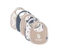 Jollein Baby Bibs - Funky - Pack of 5 - Waterproof Bibs - with Velcro Fastening - Baby Bib - Drool Bib Baby