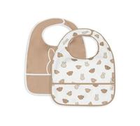 Jollein Lätzchen Baby - Miffy and Friends - 2er Pack - Lätzchen Wasserdicht - Mit Klettverschluss - Babylatz - Sabberlätzchen Baby