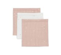 Jollein Baby Burp Cloths - Twinkling, Wild Rose - Pack of 3-31 x 31 cm - 100% Cotton - Muslin Cloths Baby - Oeko-Tex Certified