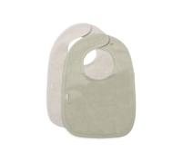 Jollein Baby Terry Bib - Pack of 2-100% Cotton - with Fastening - Washable - Baby Accessories - Soft Matcha/Sand