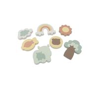 Jollein Bath Toy Puzzle - Kangaroots - Bath Toy - Floating Foam Shapes for Bath & Shower - Includes Storage Net with Suction Cups