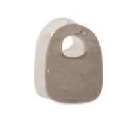 Jollein Beikost 2 Pack Terry Cloth Bib 100% Cotton with Closure Washable Baby Accessories Sand/Coffee Milk