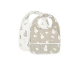 Jollein Bib Waterproof Miffy & Snuffy Olive Green Double Pack | 029-864-67091