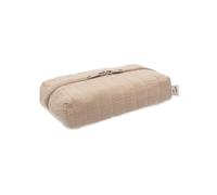 Jollein Biscuit Wet Wipes Case - Storage for Wet Wipes - Gauze Fabric with Inner Print - with Zip - Wet Wipes Box - Compact & Stylish - Beige