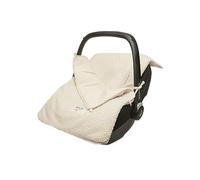 Jollein Boucle Naturel Footmuff - Teddy - for Baby Car Seat Group 0+ and Pushchairs - for 3-Point and 5-Point Harness - Cream