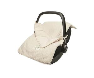 Jollein Boucle Naturel Footmuff - Teddy - for Baby Car Seat Group 0+ and Pushchairs - for 3-Point and 5-Point Harness - Cream