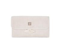 Jollein Changing Mat Cloudy Rib - Oatmeal - with Pockets & Tie - Soft & Wipeable - Portable Changing Mat Ideal for On The Go - 71x50 cm