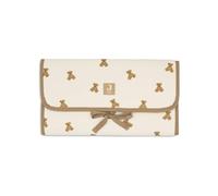 Jollein Changing Mat - Little Waffle - Mini Teddy Bear - With Pockets & Bow - Soft & Wipe Clean - Portable Changing Mat - Ideal for On the Go