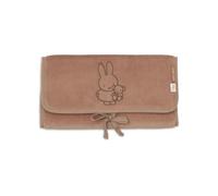 Jollein Changing Mat on the Go - Portable Changing Mat Washable - Integrated Storage Compartments - Lightweight and Space Saving - Miffy Moments Velvet Light Terra - 71 x 70 cm
