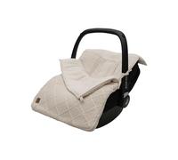 Jollein Check Knit Oatmeal Footmuff - for Baby Car Seat Group 0+ and Pushchair - for 3-Point and 5-Point Harness - Knitting Pattern and Fleece Lining