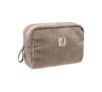 Jollein Cloudy Rib Case - Milky Coffee - Baby Toiletry Bag - Practical for On The Go - Storage Bag - for Baby Toys & Changing Accessories - with Zip