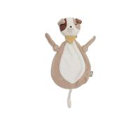 Jollein Comforter Baby Dog - Mick - Beige/White - Cuddly Toy & Pacifier Cloth - Extra Soft - Baby Security Blanket - Newborn Gifts - 28x13 cm