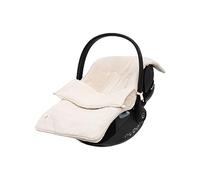 Jollein Foot Muff Grain Knit Oatmeal - for Baby Car Seat Group 0+ and Pushchairs - for 3-Point and 5-Point Harness - Knitting Pattern and Fleece Lining - Light Beige