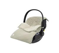 Jollein Footmuff Basic Knit Olive Green - for Baby Car Seat Group 0+ and Pushchairs - for 3-Point and 5-Point Harness - Knitting Pattern and Fleece Lining - Olive Green