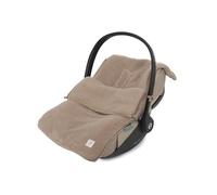 Jollein Footmuff Cloudy Rib - Milky Coffee - for Infant Car Seat Group 0+ and Stroller - for 3-Point and 5-Point Harness - with Rib Texture and Fleece Lining
