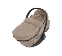 Jollein Footmuff Embossed - Milky Coffee - for Infant Car Seat Group 0+ and Stroller - for 3-Point and 5-Point Harness - Embossed Design and Fleece Lining