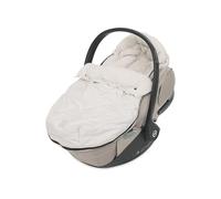 Jollein Footmuff Embossed - Sand - for Infant Car Seat Group 0+ and Stroller - for 3-Point and 5-Point Harness - Embossed Design and Fleece Lining