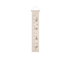 Jollein Growth Chart - Kangaroots - Fabric Height Chart for Children’s Room - With Kangaroo Prints - Hanging Wall Decor - Capture Growth & Memories