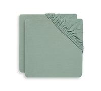 Jollein Jersey Bed Sheet Box Mattress 2 pieces, 95 cm Length x 75 cm Width, Ash Green