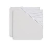 Jollein Jersey Fitted Sheet 40 x 80/90 cm - White - Pack of 2