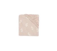 Jollein Jersey Fitted Sheet for Cot Bed Twig, Wild Rose 60 x 120 cm 100% Cotton Fitted Sheet Beige with Dusky Pink Branches