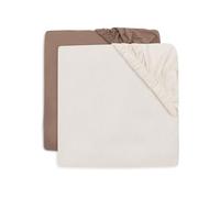 Jollein Jersey Fitted Sheet - For Junior Bed - Milky Coffee/Ivory - 2-Pack - 70/75x140/150cm