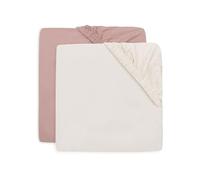 Jollein Jersey Fitted Sheet - For Junior Bed - Milky Coffee/Ivory - 2-Pack - 70/75x140/150cm