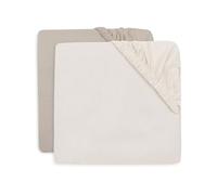 Jollein Jersey Fitted Sheet - For Junior Bed - Milky Coffee/Ivory - 2-Pack - 70/75x140/150cm