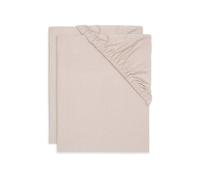 Jollein Jersey Fitted Sheet for The Cot - Wild Rose - Pack of 2-60 x 120 cm - 100% Cotton - Fitted Sheet - Dusky Pink