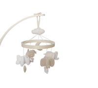Jollein Mobile Baby - Elephant Tales - Mit Elefanten & Wolke - Weiches Baby Mobile für Babybett & Laufgitter - Fördert Sinne & Aufmerksamkeit - Geschenke zur Geburt