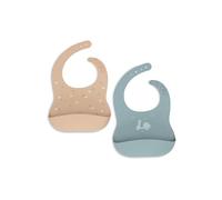 Jollein On The Go Baby Bib, Silicone, Pack of 2, Flexible Silicone Material, with Crumb Tray, Baby Bib, Easy to Clean