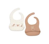 Jollein Silicone Baby Bib - Kangaroots - 2 Pack - Waterproof Bib for Babies & Toddlers - With Catch Tray - Baby Bib - Easy to Clean