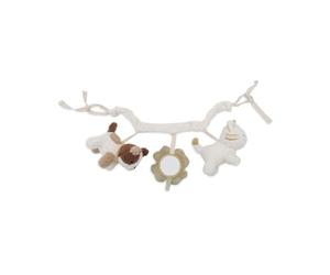 Jollein Stroller Chain - Tiny Park - Animal Figures & Mirror - Stroller Toy - Fabric Loops for Attachment - Sensory Toy for On the Go - Baby Toy - Hand Washable - 30 cm
