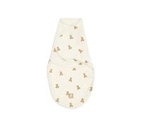 Jollein Swaddle Wrapper Baby 0-3 Months - Teddy Bear - 100% Cotton - 0.5 TOG - Summer Newborn Sleeping Bag - With Velcro Closure & Bottom Zip - Swaddle - OEKO-TEX Certified
