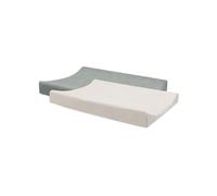 Jollein Terry Changing Mat Cover - Sea Green/Ivory - 2-Pack - 50x70cm - 85% Cotton, 15% Polyester - Oeko-TEX Certified - Changing Pad Cover