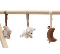 Jollein Woolly Set of 3 Moon, Sheep & Star Charms with Attachment Loops Promotes Senses and Motor Skills