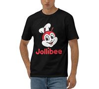 Jollibee Red Ringer Chef Bee Food T-Shirt Men Vintage Kawaii T-Shirts Anime Manga Korean Style Black XL