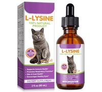 jollifish L-Lysine Drops for Cats 60ml - Cat Herbal Supplement for Immune Support, Respiratory & Eye Health - Daily Liquid Support for Cats with Natural Ingredients, Chicken Flavour - 2 fl.oz