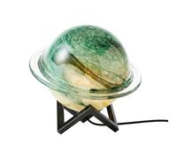 Jolliman Dreamy Planet Glass Table Lamp Night Light LED Light with Solid Metal Base, Glass Lamp with Adjustable Brightness for Home Decor Display Gift