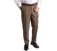 Jolliman Mens Classic Self Adjusting Wonder Waist Soft Touch Brown Trousers Formal Comfortable Business Workwear