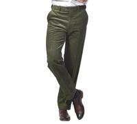 Jolliman Mens Cotton Corduroy Trousers Elasticated Waist Casual Formal Office Work Warm & Cosy 46W / 29L Olive