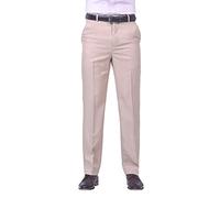 Jolliman Mens Plus Size Trousers High Waist Big & Tall Trousers Pants Lightweight Smart Formal Business Office Waist 44W / 29L Fawn