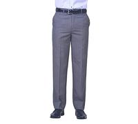 Jolliman Mens Plus Size Trousers High Waist Big & Tall Trousers Pants Lightweight Smart Formal Business Office Waist 36W / 31L Grey