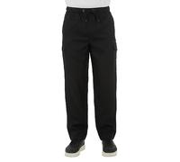 Jolliman Mens Pull On Trousers 7 Pockets Elasticated Waist with Drawstring Smart Casual Outdoor Trousers Pants Waist 32" - 60" in Black Colour